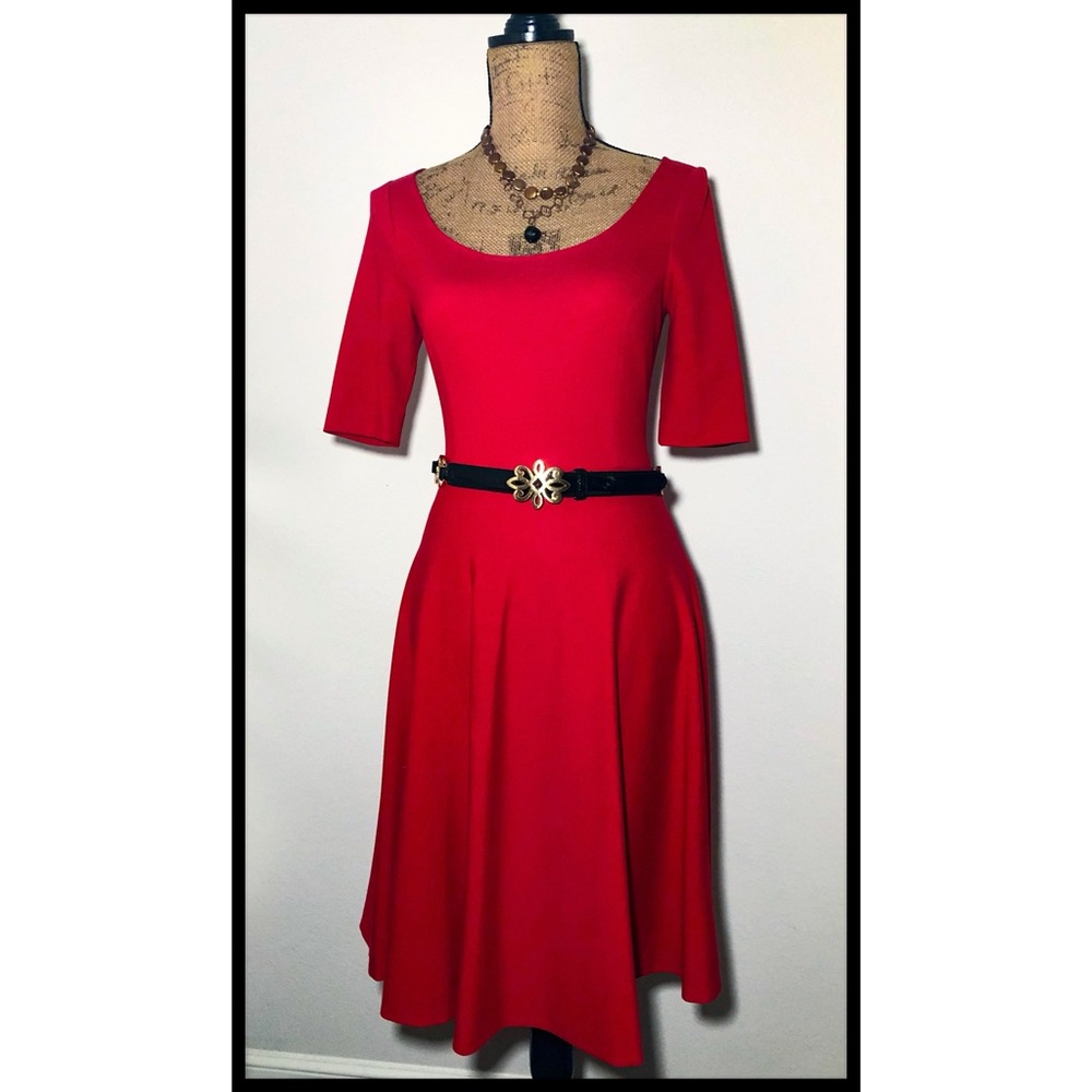 Kate Spade Red A-Line Flare Dress Sz 4